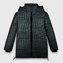 Куртка зимняя женская Текстура крокодиловой кожи, цвет: 3D-красный