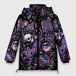 Куртка зимняя женская Ведьминский паттерн, цвет: 3D-черный