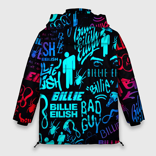 Женская зимняя куртка Billie Eilish neon pattern / 3D-Светло-серый – фото 2