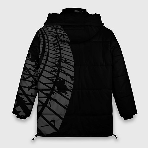 Женская зимняя куртка Toyota speed на темном фоне со следами шин: по-вер / 3D-Черный – фото 2