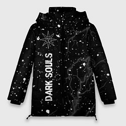 Куртка зимняя женская Dark Souls glitch на темном фоне: по-вертикали, цвет: 3D-черный