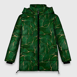 Женская зимняя куртка Зеленый камуфляж с золотом