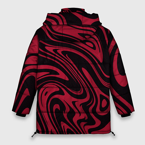 Женская зимняя куртка Абстракция тёмно-красный / 3D-Черный – фото 2