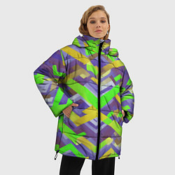 Куртка зимняя женская Зелёные ретро стрелки, цвет: 3D-светло-серый — фото 2