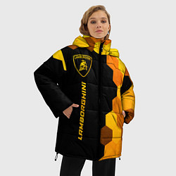 Куртка зимняя женская Lamborghini - gold gradient: по-вертикали, цвет: 3D-черный — фото 2