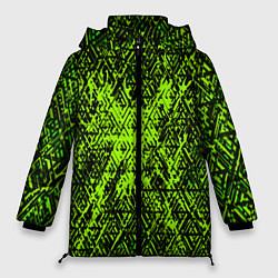 Женская зимняя куртка Зелёная глитч инфекция