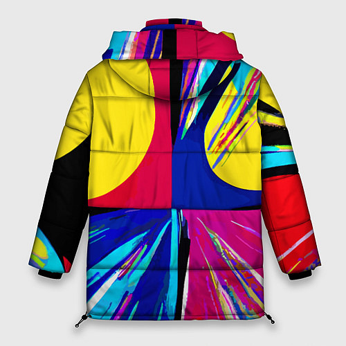 Женская зимняя куртка Pop art composition - neural network / 3D-Черный – фото 2