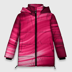 Женская зимняя куртка Абстрактный волнистый узор в красно-розовых тонах
