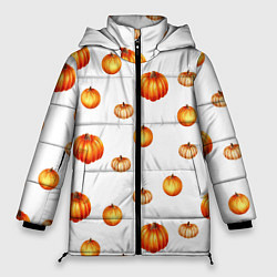 Женская зимняя куртка Оранжевые тыквы - паттерн