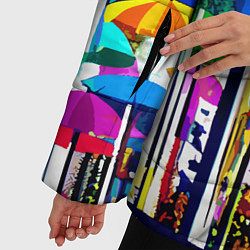Куртка зимняя женская Mirror pattern of umbrellas - pop art, цвет: 3D-светло-серый — фото 2