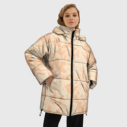 Куртка зимняя женская Паттерн бледно-оранжевый, цвет: 3D-черный — фото 2