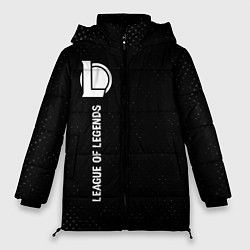 Куртка зимняя женская League of Legends glitch на темном фоне: по-вертик, цвет: 3D-черный