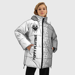 Куртка зимняя женская Poppy Playtime glitch на светлом фоне: по-вертикал, цвет: 3D-черный — фото 2