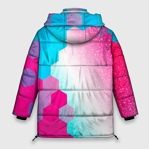 Женская зимняя куртка Skyrim neon gradient style: по-вертикали / 3D-Черный – фото 2