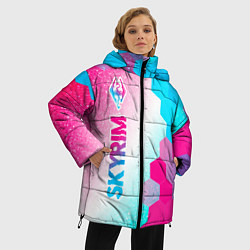 Куртка зимняя женская Skyrim neon gradient style: по-вертикали, цвет: 3D-черный — фото 2