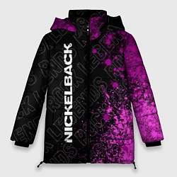 Куртка зимняя женская Nickelback rock legends по-вертикали, цвет: 3D-черный