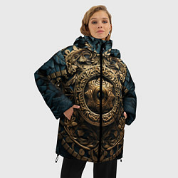 Куртка зимняя женская Орнамент в кельтском стиле, цвет: 3D-черный — фото 2