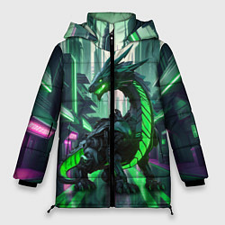 Женская зимняя куртка Неоновый зеленый дракон