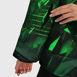 Куртка зимняя женская Green abstract, цвет: 3D-черный — фото 2