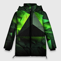 Женская зимняя куртка Зеленые треугольники