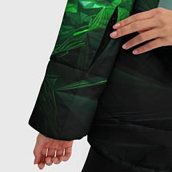 Куртка зимняя женская Green abstract geometry, цвет: 3D-черный — фото 2