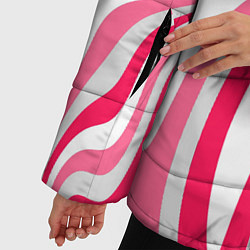 Куртка зимняя женская Абстракция бело-серо-розовый, цвет: 3D-красный — фото 2
