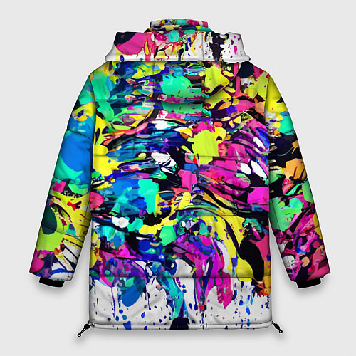 Женская зимняя куртка Смелые мазки краски / 3D-Черный – фото 2