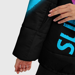 Куртка зимняя женская Slipknot - neon gradient вертикально, цвет: 3D-черный — фото 2