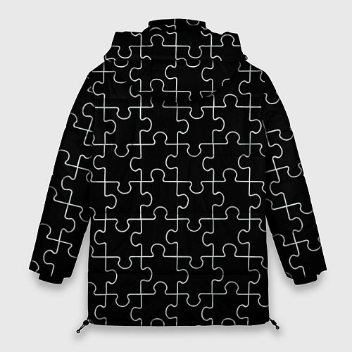 Женская зимняя куртка Пазлы на чёрном / 3D-Черный – фото 2