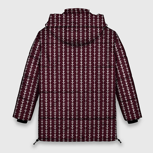 Женская зимняя куртка Полосы вертикальные бордовый / 3D-Черный – фото 2