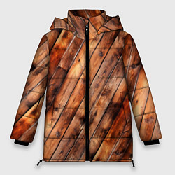Куртка зимняя женская Деревянная обшивка, цвет: 3D-черный