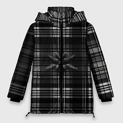 Куртка зимняя женская Черно-белая шотландская клетка, цвет: 3D-черный