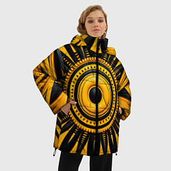 Куртка зимняя женская Желто-черный узор в африканском стиле, цвет: 3D-красный — фото 2