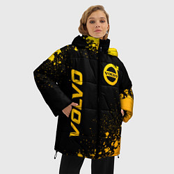 Куртка зимняя женская Volvo - gold gradient вертикально, цвет: 3D-черный — фото 2