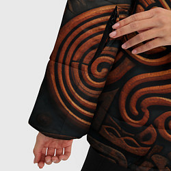 Куртка зимняя женская Асимметричный паттерн в викингском стиле, цвет: 3D-светло-серый — фото 2