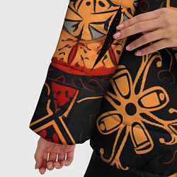 Куртка зимняя женская Орнамент в славянском стиле на тёмном фоне, цвет: 3D-светло-серый — фото 2