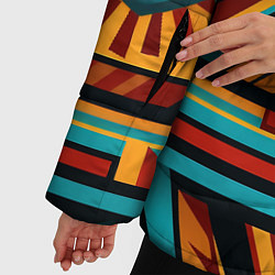 Куртка зимняя женская Геометрический узор с этическом стиле, цвет: 3D-красный — фото 2
