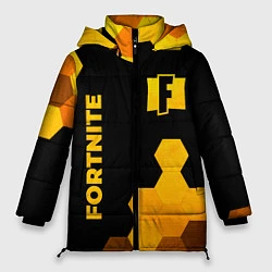 Куртка зимняя женская Fortnite - gold gradient вертикально, цвет: 3D-черный