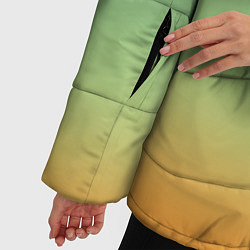 Куртка зимняя женская Темно-зеленый и желтый градиент, цвет: 3D-черный — фото 2