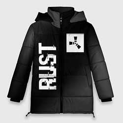 Куртка зимняя женская Rust glitch на темном фоне вертикально, цвет: 3D-черный