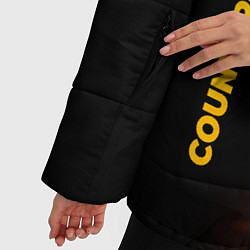 Куртка зимняя женская Counter-Strike 2 - gold gradient вертикально, цвет: 3D-черный — фото 2