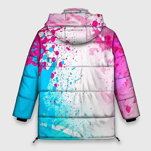 Женская зимняя куртка Nightwish neon gradient style по-вертикали / 3D-Черный – фото 2