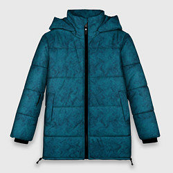Женская зимняя куртка Бирюзовая текстура имитация меха