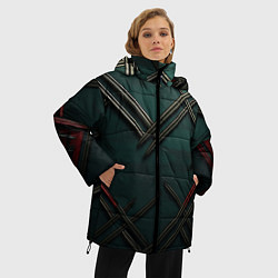 Куртка зимняя женская Диагональный узор в шотландском стиле, цвет: 3D-светло-серый — фото 2