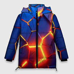 Куртка зимняя женская Огненные плиты с разломом, цвет: 3D-светло-серый