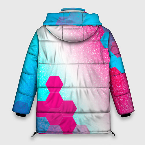 Женская зимняя куртка Changan neon gradient style вертикально / 3D-Черный – фото 2