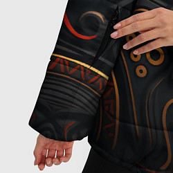 Куртка зимняя женская Абстрактный узор в славянской стилистике, цвет: 3D-красный — фото 2