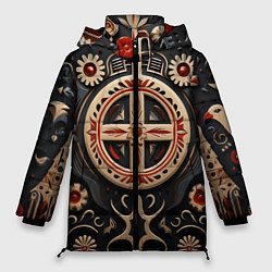 Женская зимняя куртка Орнамент в славянской стилистике