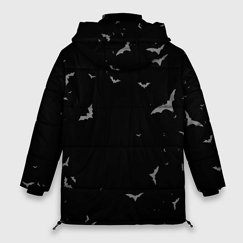 Женская зимняя куртка Летучие мыши на черном небе / 3D-Черный – фото 2