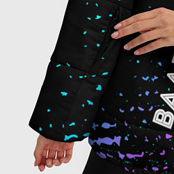 Куртка зимняя женская Валентина и неоновый герб России по-вертикали, цвет: 3D-черный — фото 2